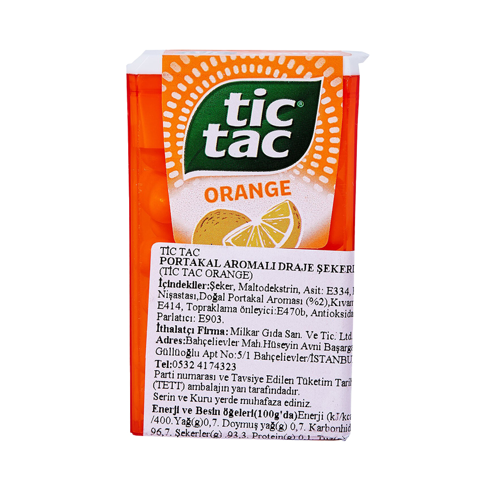 Tic Tac Portakal Aromalı Şekerleme 18 Gr