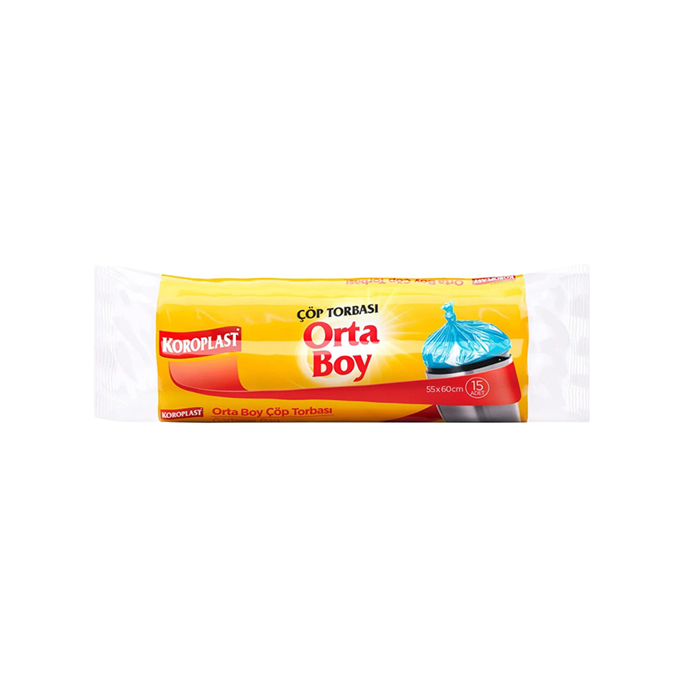 Koroplast Orta Boy Çöp Torbası 55*60 Cm 15'Li