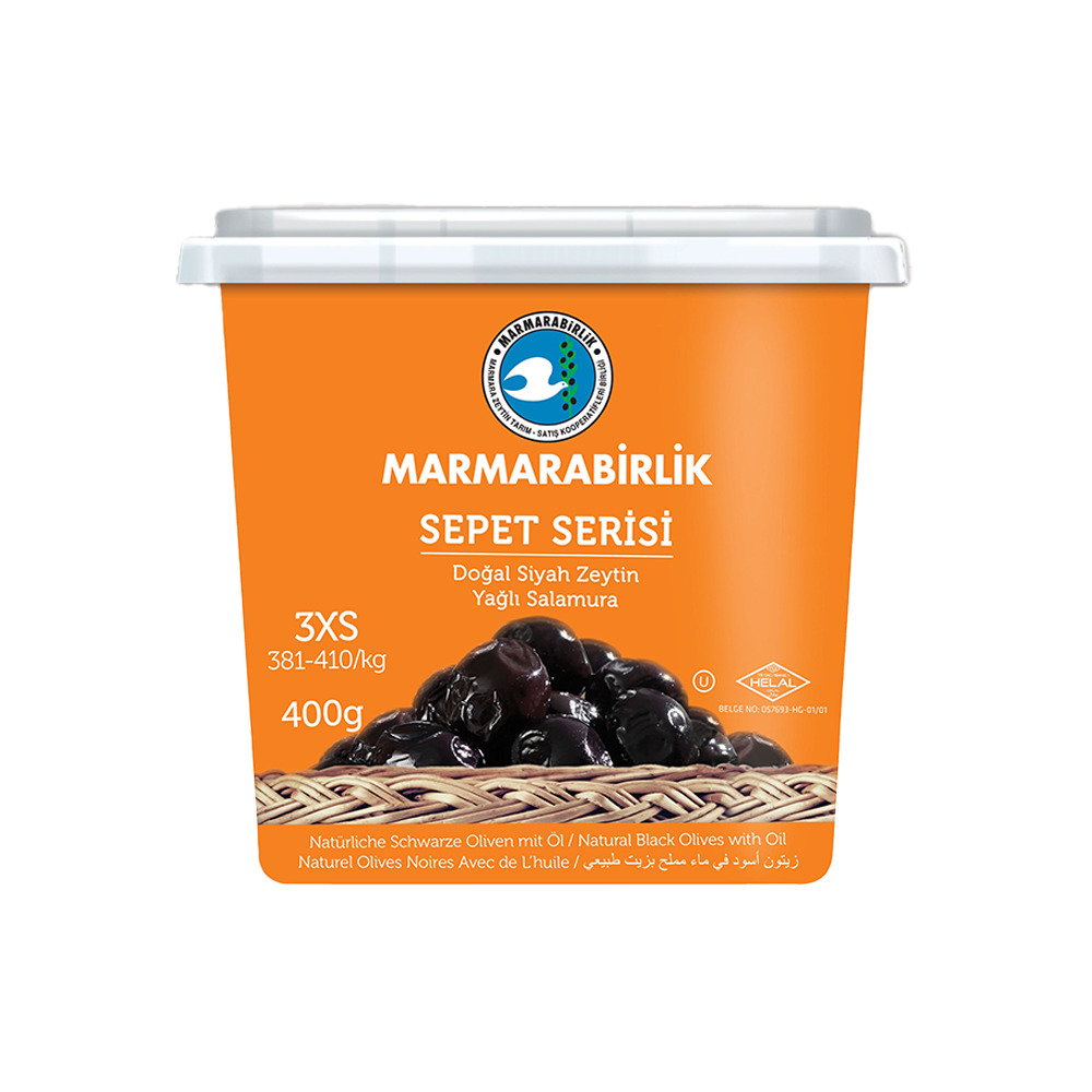 Marmara Birlik Doğal Siyah Zeytin Sepet Serisi 3Xs 400 Gr