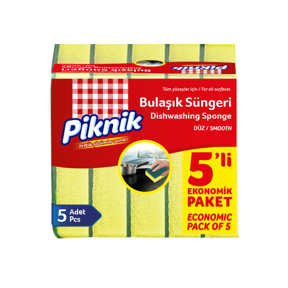 Piknik Bulaşık Süngeri 5'Li Düz**