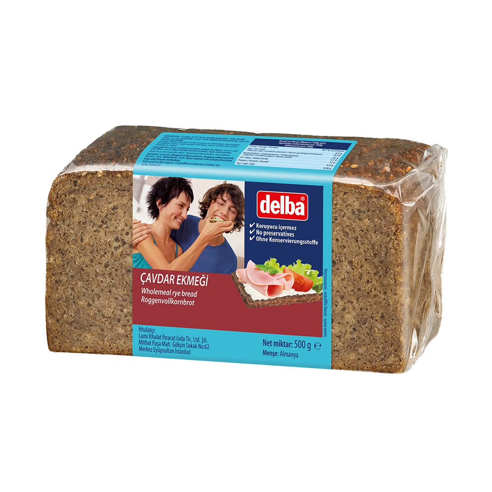 Delba Vollkornbrot Tam Tahıllı Kepekli Çavdar Ekmeği 500Gr