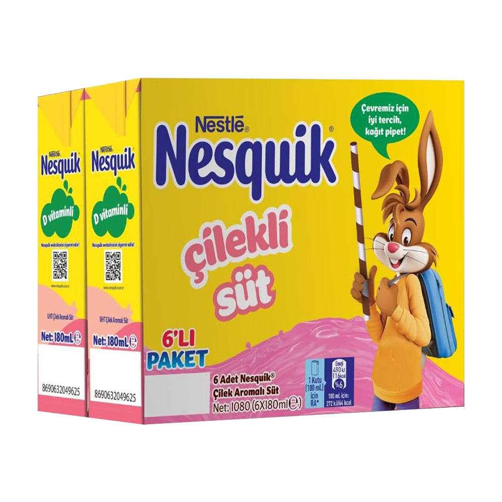 Nestle Nesguik 6*180 Ml Çilekli Süt**