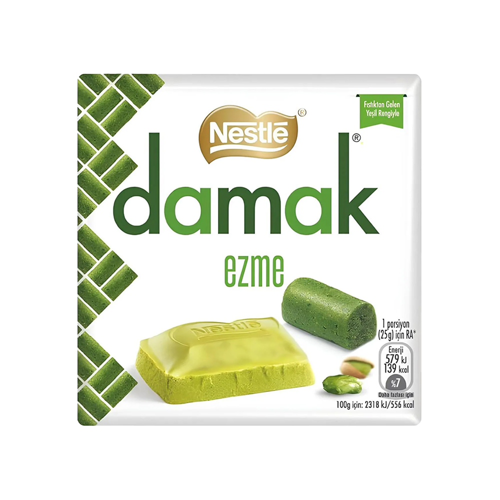Nestle Damak Ezme Antep Fıstık Parçacıklı Beyaz Çikolata 55Gr**
