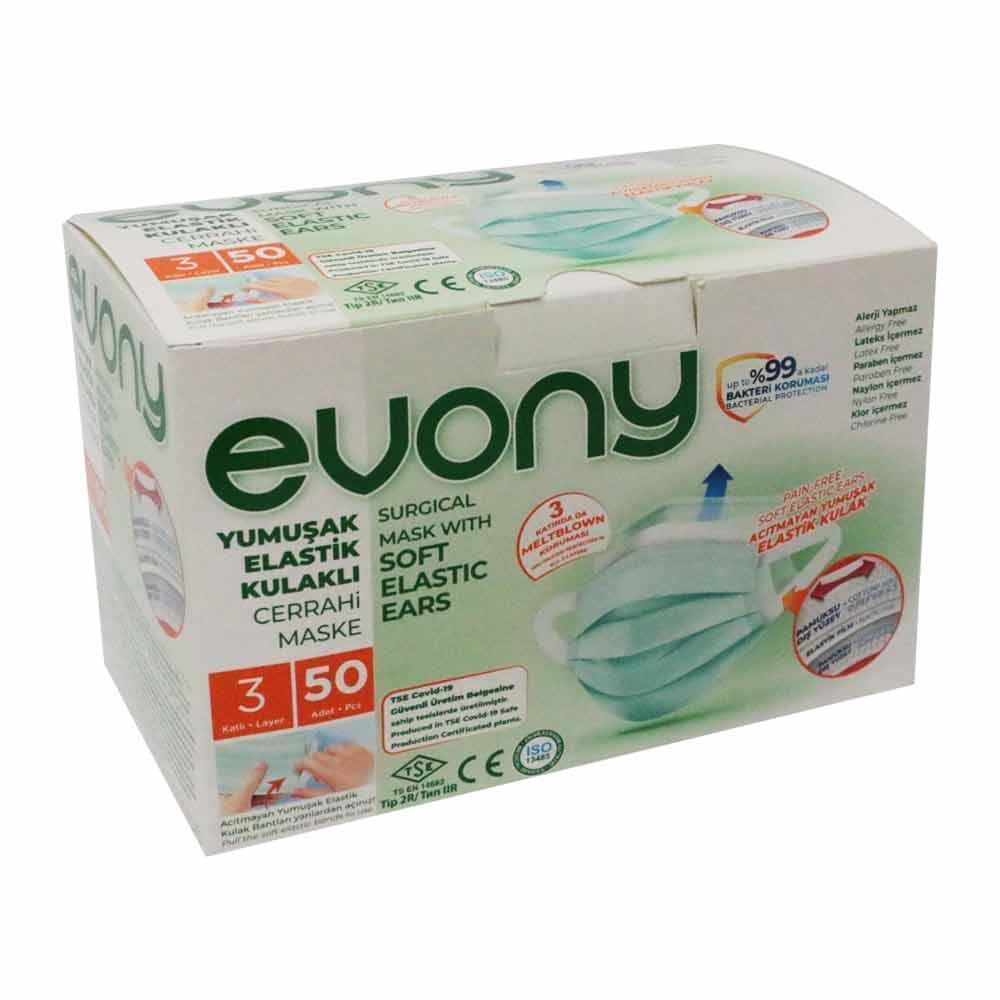 Evony Cerrahi Maske 50 Li 3 Katlı