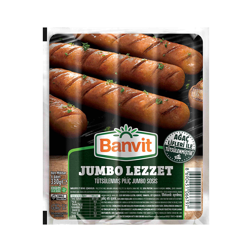 Banvit Piliç Jumbo Sosis Vakumlu 330 Gr.