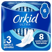 Orkid Ultra Extra Hijyenik Ped Gece Tekli Paket 6 Ped