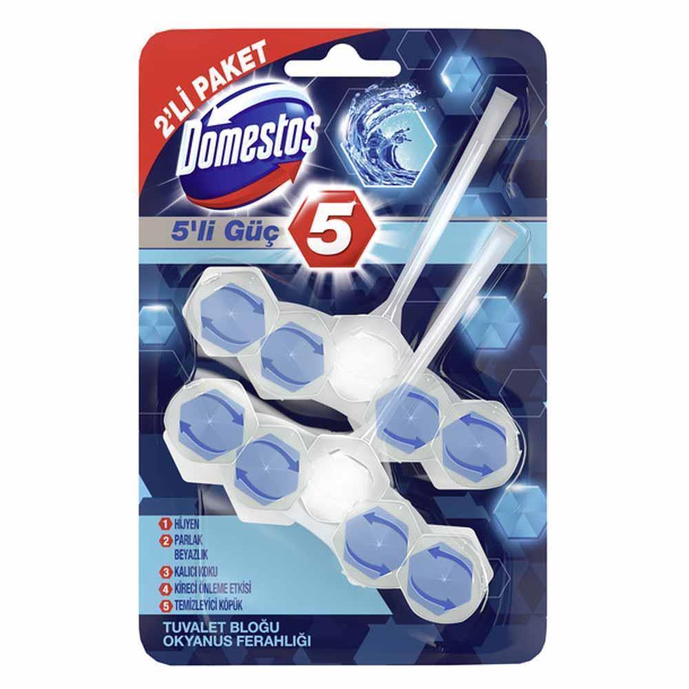 Domestos Wc Blok 5’li Güç Okyanus Ferahlığı 2’li