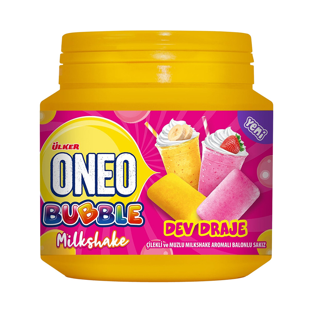 Ülker Oneo Bubble Çilek&Muz Milkshake Aromalı Sakız 76Gr**