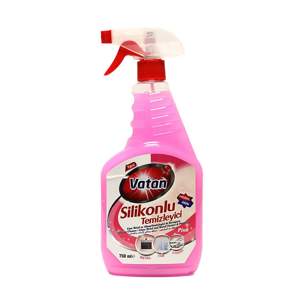 Vatan Silikonlu Cam Metal Mobilya Temizleyici Sprey Pink 750Ml