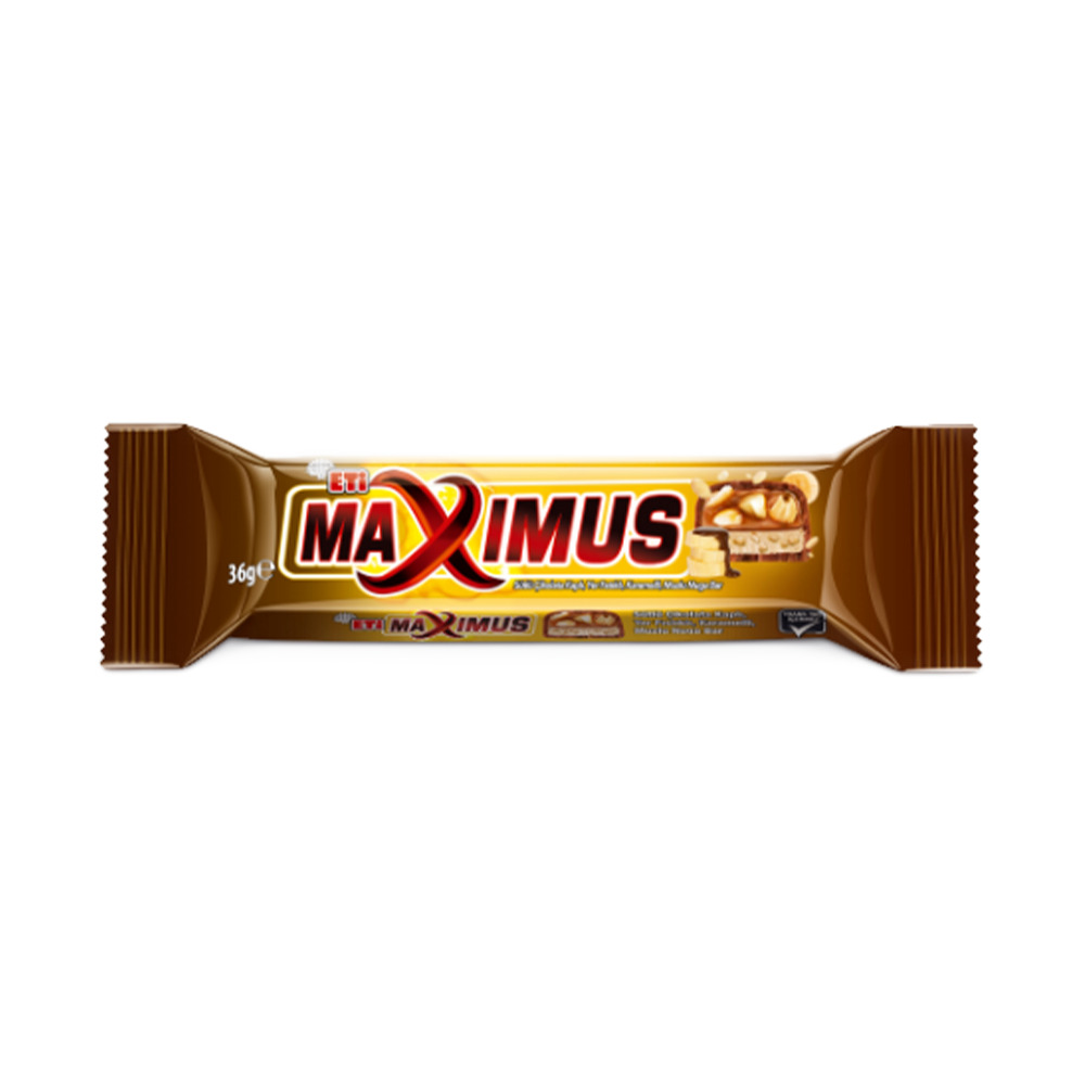 Eti Maxımus 36 Gr Sütlü Çikolata Kaplı Yer Fıstıklı Karamelli Muzlu Nuga Bar