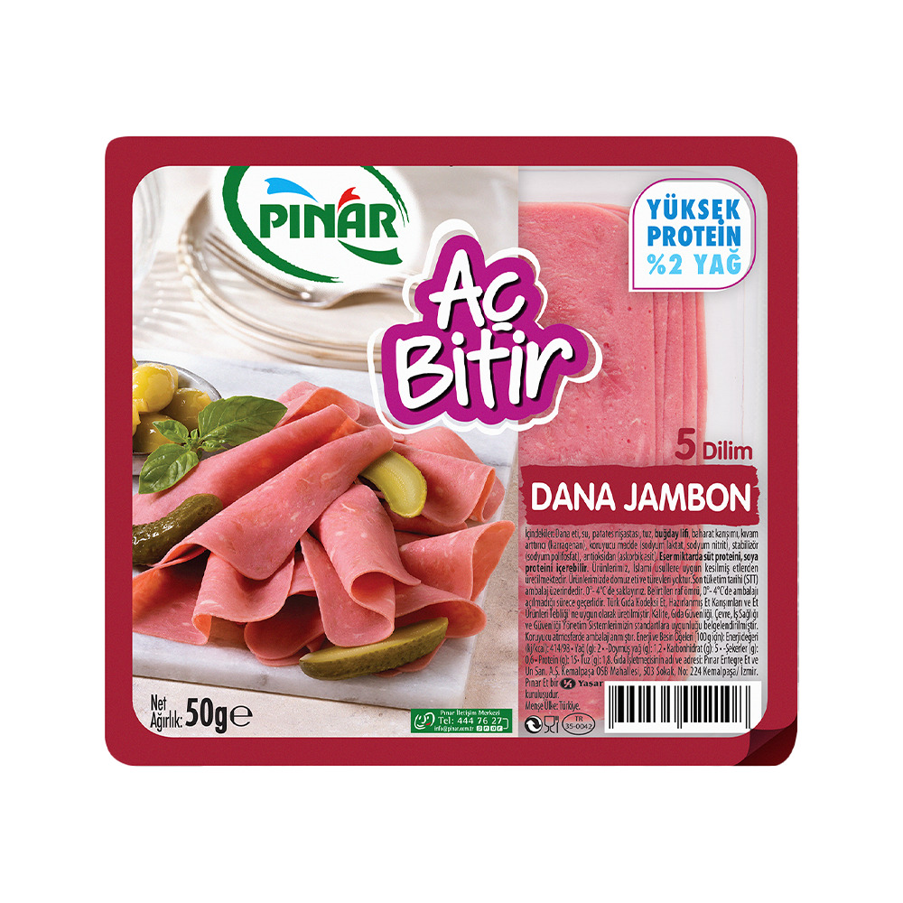 Pınar Aç Bitir Dana Jambon 50Gr