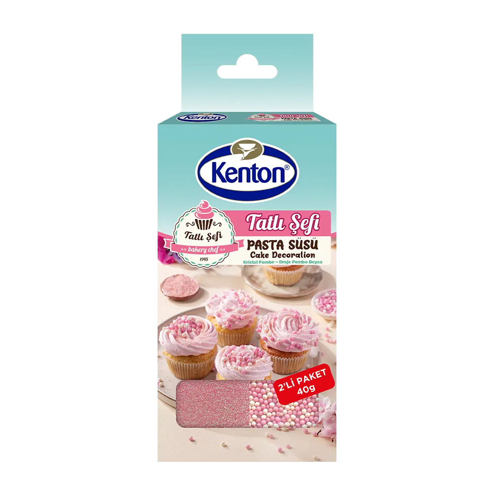 Kenton Draje Pasta Şefi Süsü Pembe Beyaz 40 Gr*2