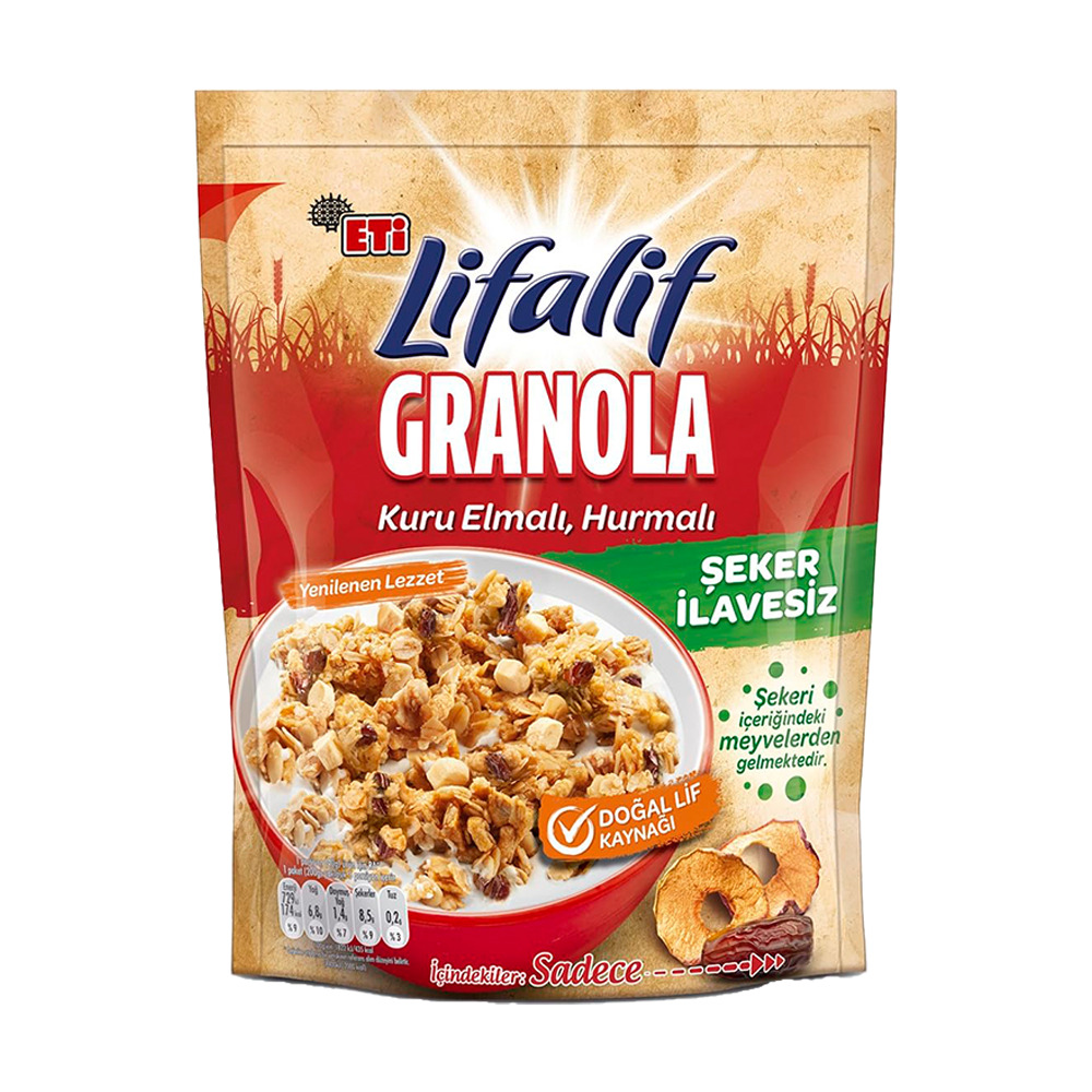 Eti Lifalif Granola Kuru Elmalı Hurmalı Yulaf 200 Gr