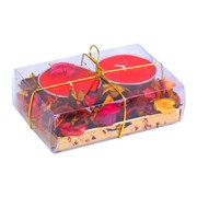 Tealight Mum 2Li Gül Yapraklı X-653