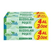 Ekomis Orta Buzdolabı Saklama Poşeti 4 Al 3 Öde 24*38 Cm