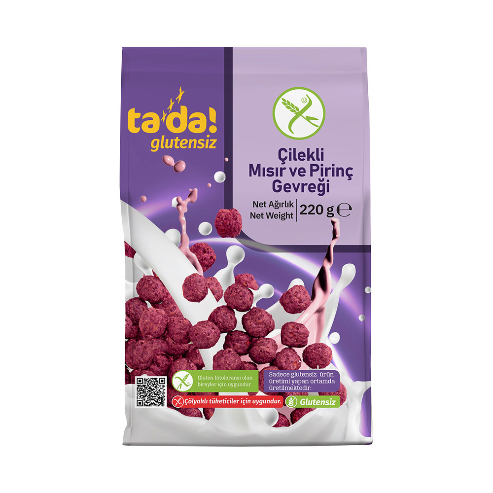 Tada Glutensiz Çilekli Mısır Ve Pirinç Gev 220 Gr