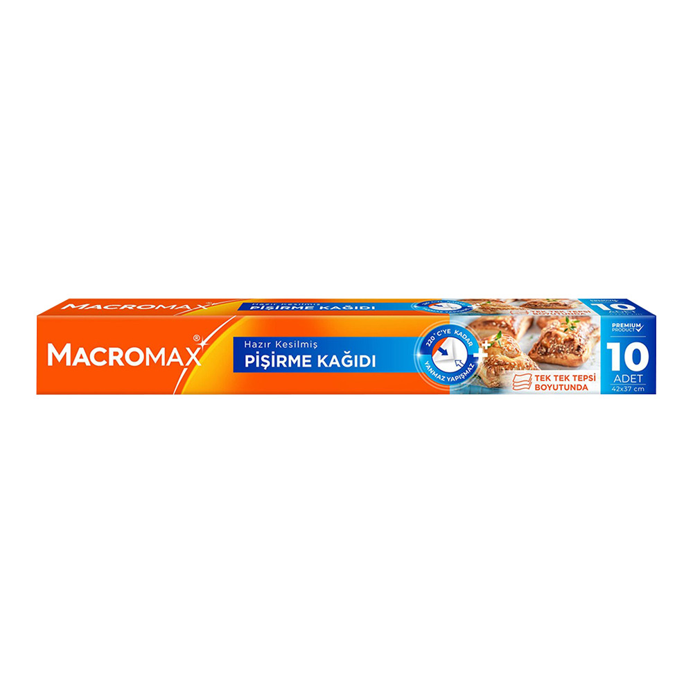 Macromax Kesilmiş Pişirme Kağıdı 10 Lu