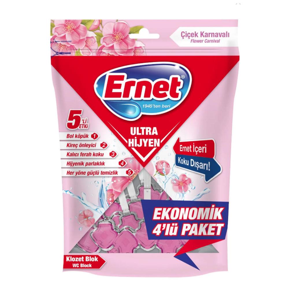 Ernet Wc Blok Ultra Hijyen Çiçek Karnavalı 4'lü 4*50Gr