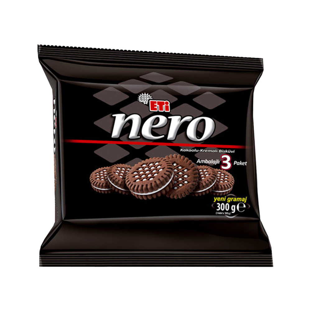 Eti Nero Kakaolu Kremalı Bisküvi 3*100 Gr