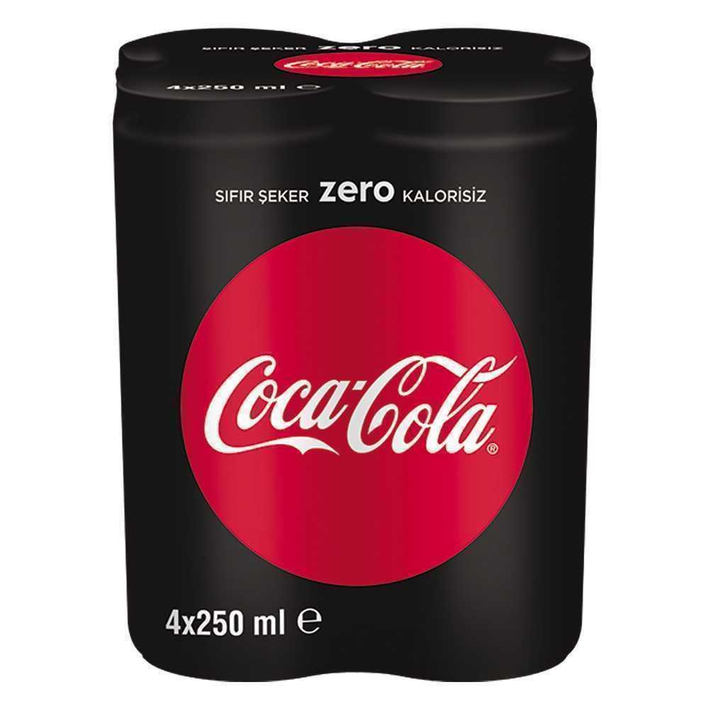 Coca Cola Zero 4*250 Ml Kutu