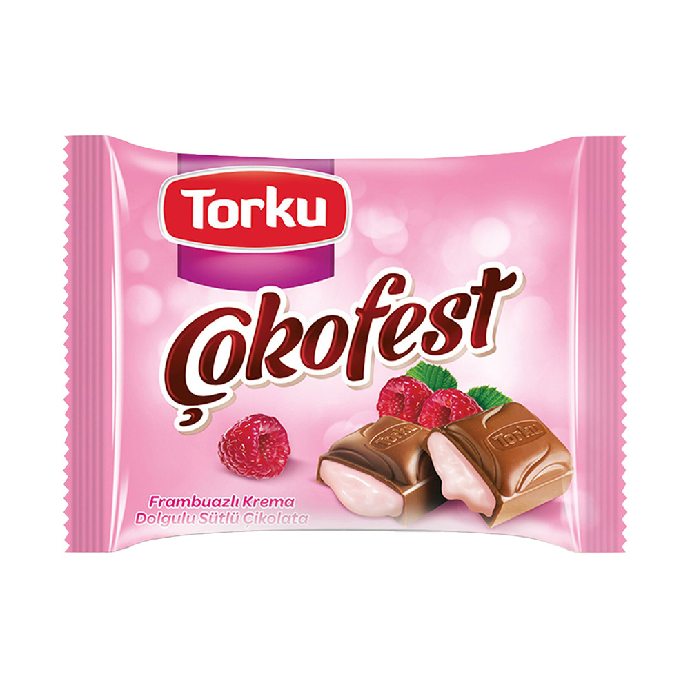 Torku Çokofest Frambuazlı Krema Dolgulu Sütlü Çikolata 60 Gr