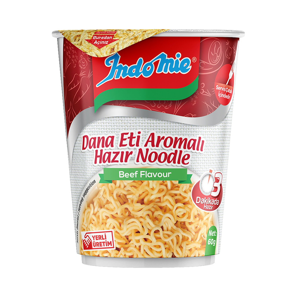Indomie Dana Eti Çeşnili Hazır Noodle 60 Gr Bardak