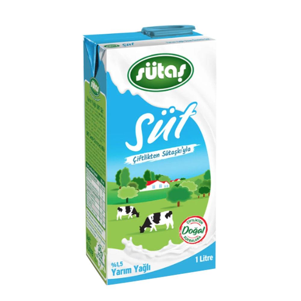 Sütaş Yarım Yağlı Süt 1 Lt.