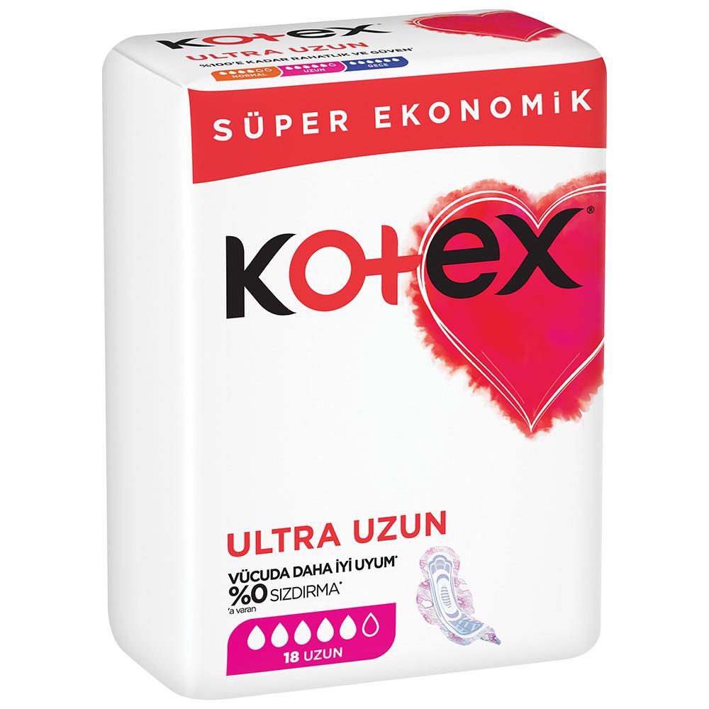 Kotex Ultra Quadro Kanatlı Uzun 18’li