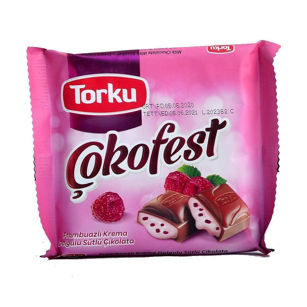 Torku Çokofest Frambuazlı Krema Dolgulu Sütlü Çikolata 60 Gr