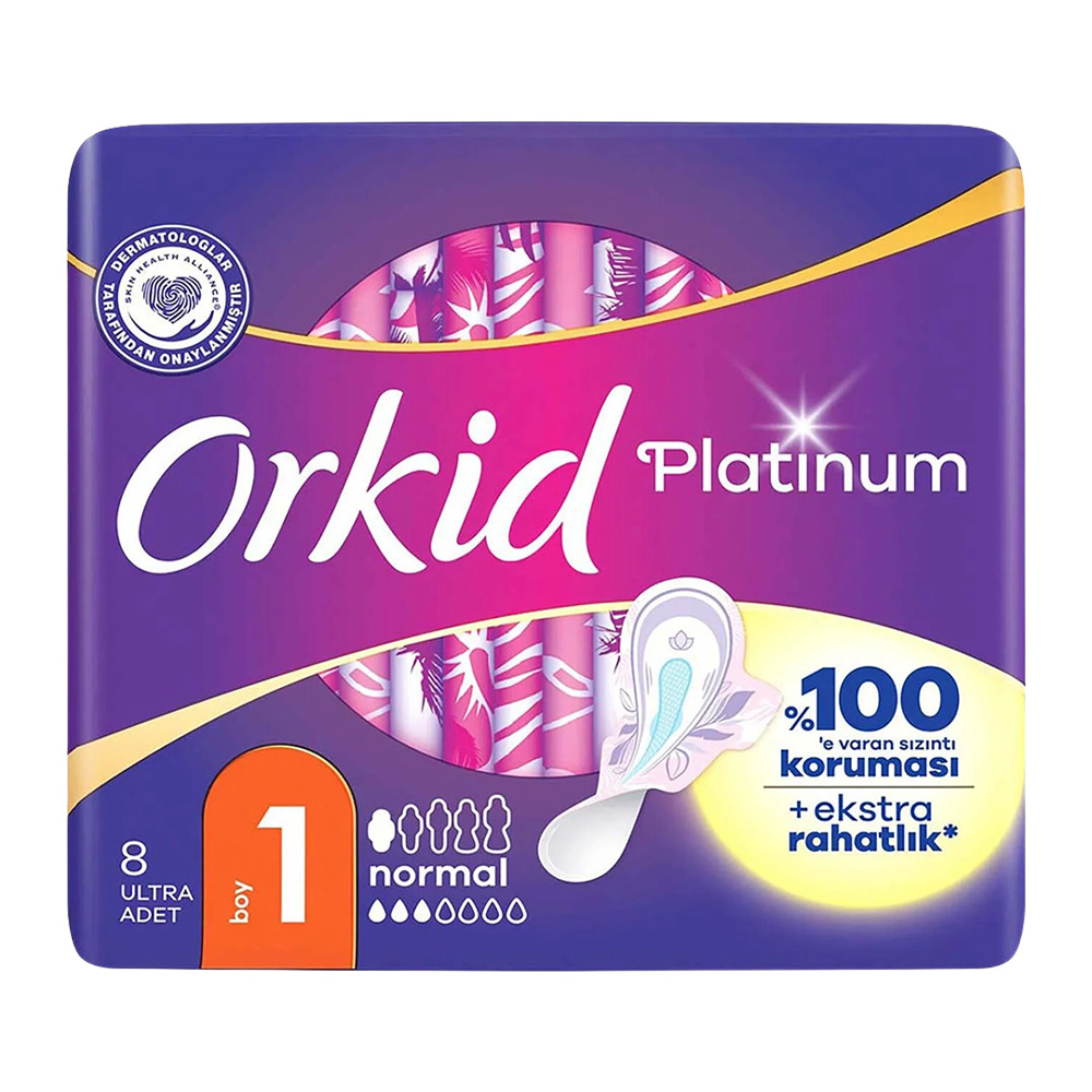 Orkid Platinum Hijyenik Ped Normal Tekli Paket 8 Ped.