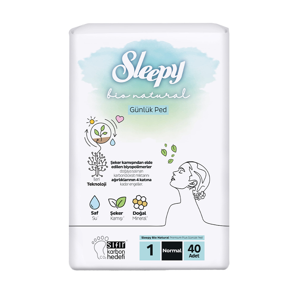 Sleepy Bio Natural Premium Plus Günlük Ped 40 Lı