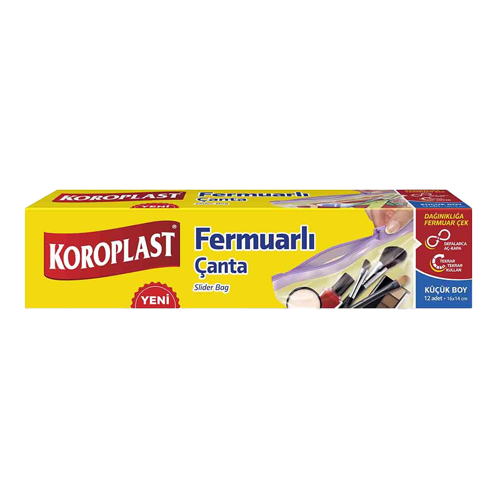 Koroplast Fermuarlı Çanta Küçük Boy 12 Li