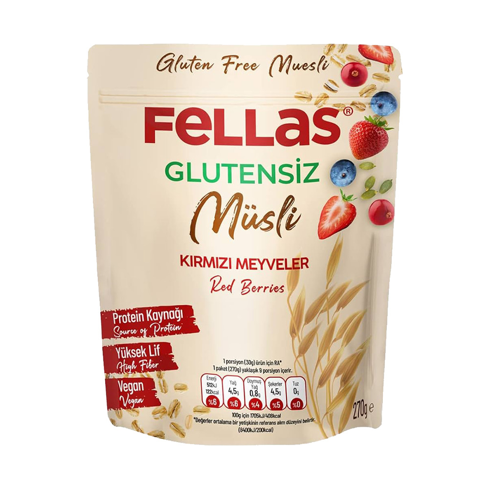 Fellas Glutensiz Müsli Kırmızı Meyveler 270 Gr