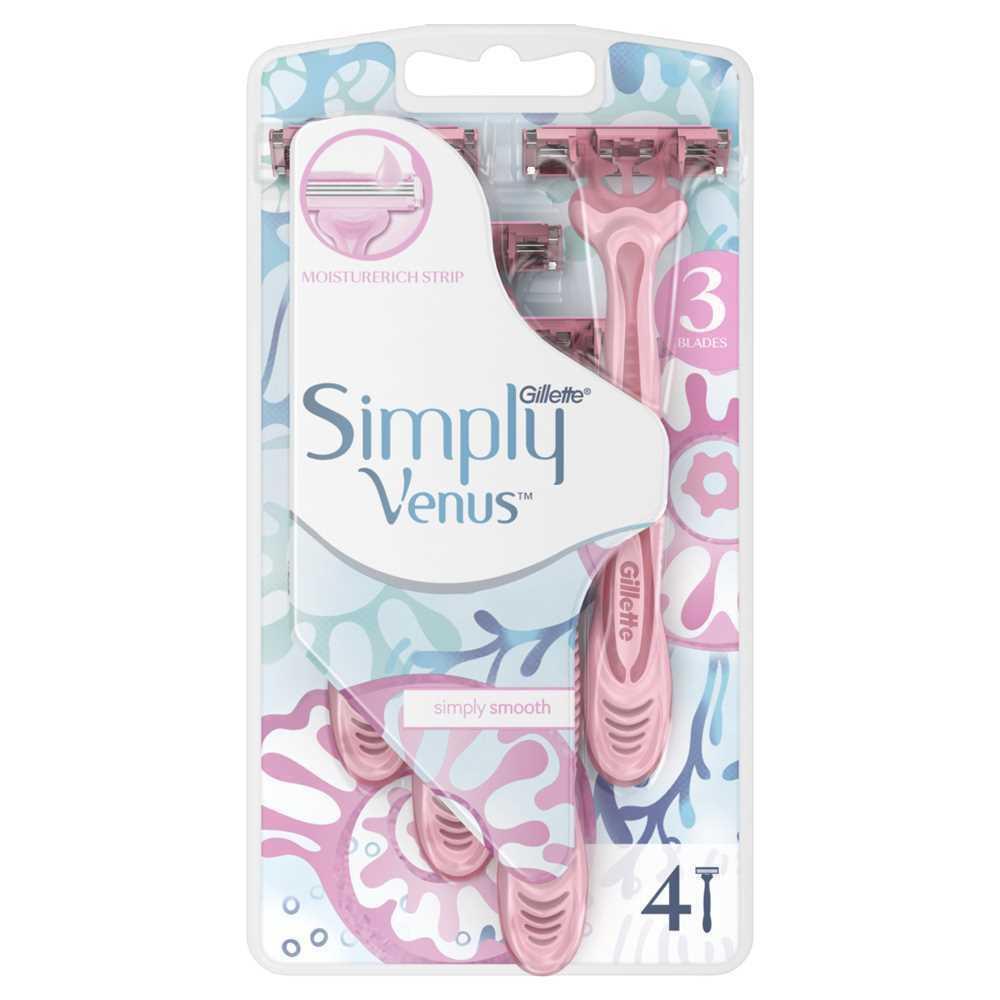 Gillette Tıraş Bıçağı Venus Simply3 4'Lü**