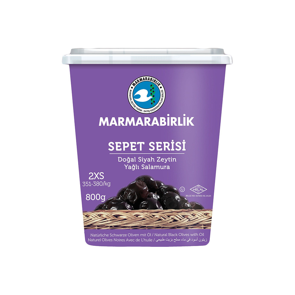 Marmara Birlik Doğal Siyah Zeytin Sepet Serisi 2Xs 800 Gr