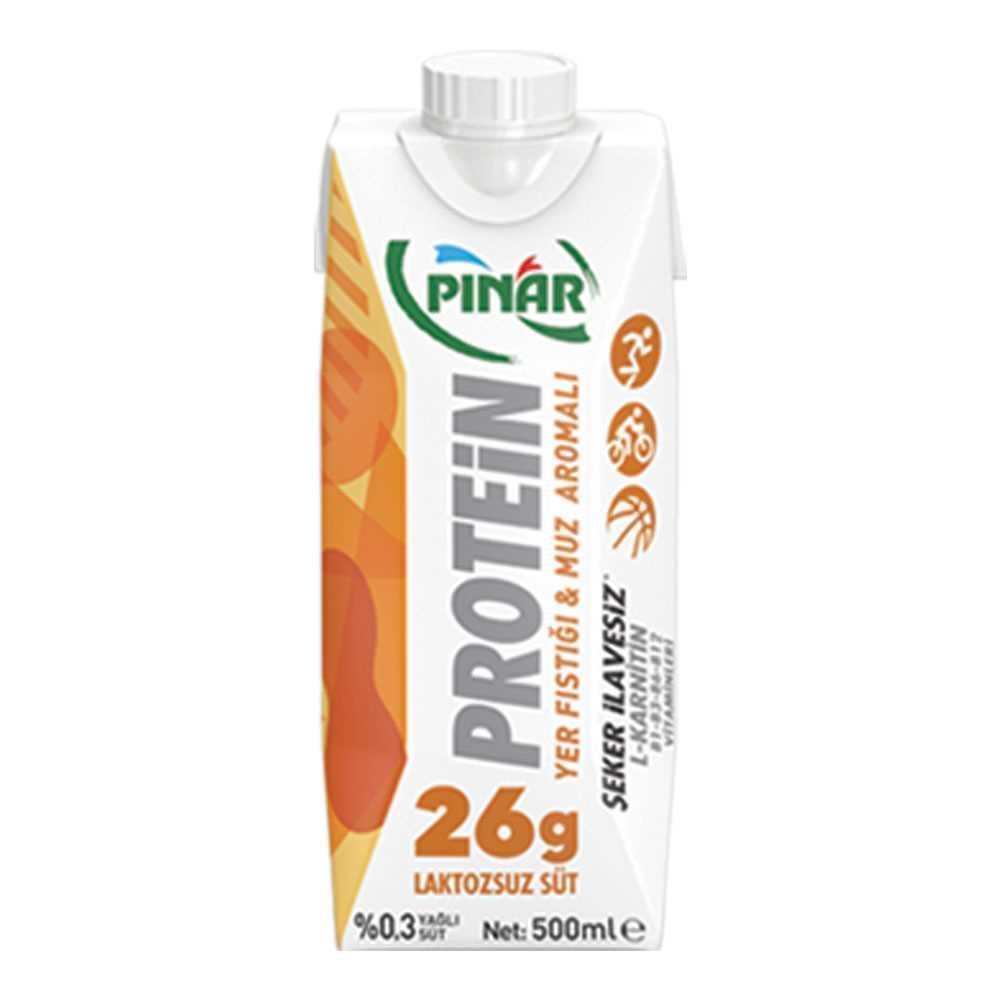 Pınar Protein Muzlu Yer Fıstıklı Süt 1/2 Lt 0,3 Yağlı