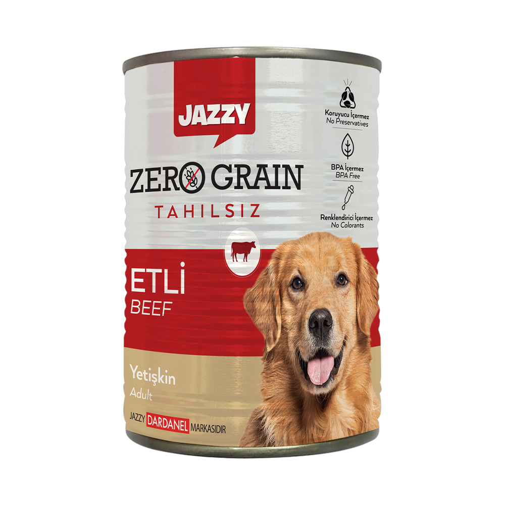 Jazzy Yaş Köpek Maması Tahılsız Yetişkin Dana Etli 380G