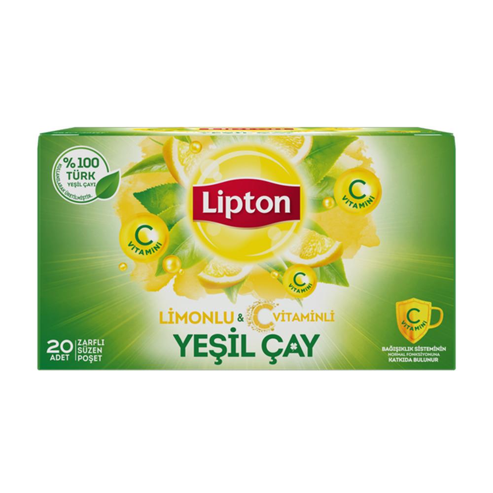 Lipton Limonlu Yeşil Çay Bardak Poşet 20’li.