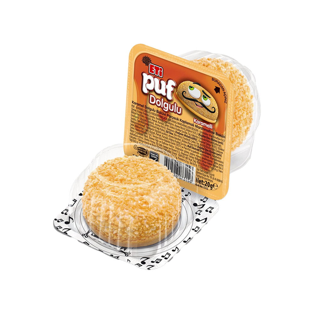 Eti Puf Tuzlu Karamel Sos Dolgulu Bisküvi Parçacıklı Marshmallow Bisküvi 20 Gr