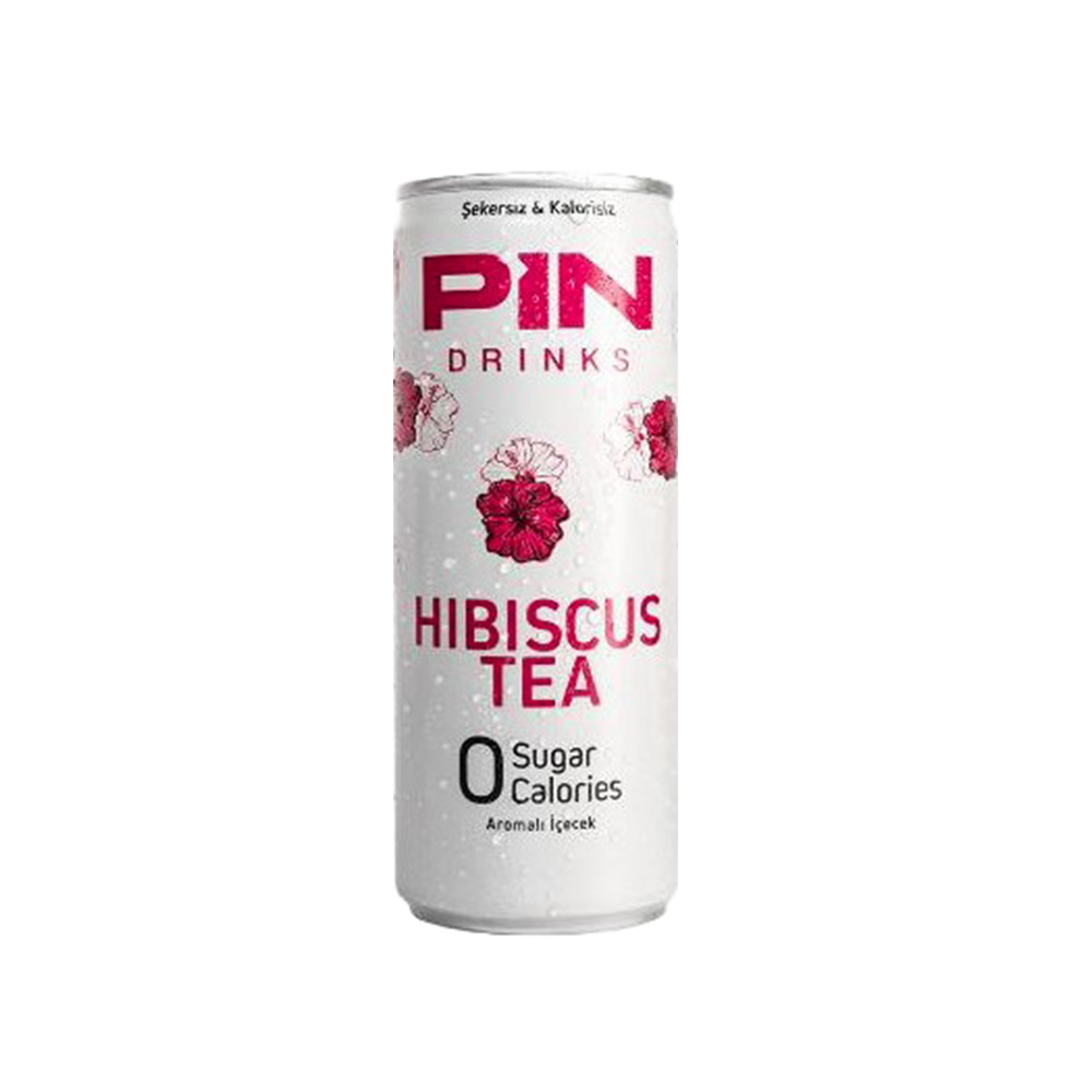 Pin Hibiscus Tea Şekersiz & Kalorisiz İçecek Teneke 250 Ml 