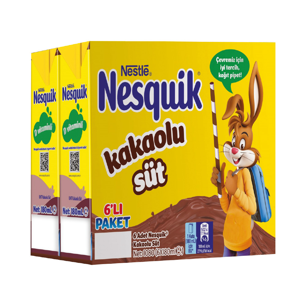 Nestle Kakaolu Süt Nesquik 6*180 Ml **