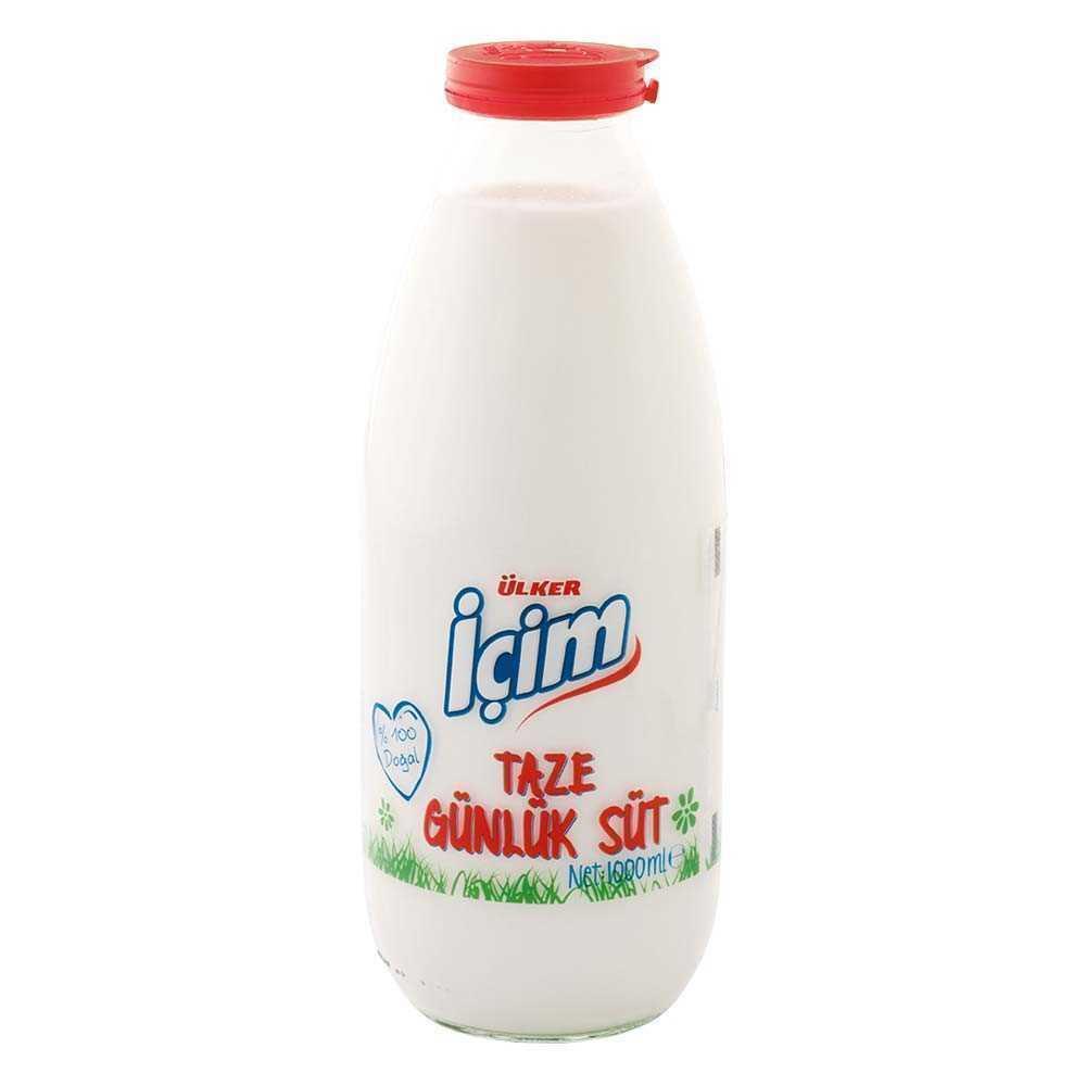 İçim Pastörize Günlük Süt 1 Lt Cam Şişe