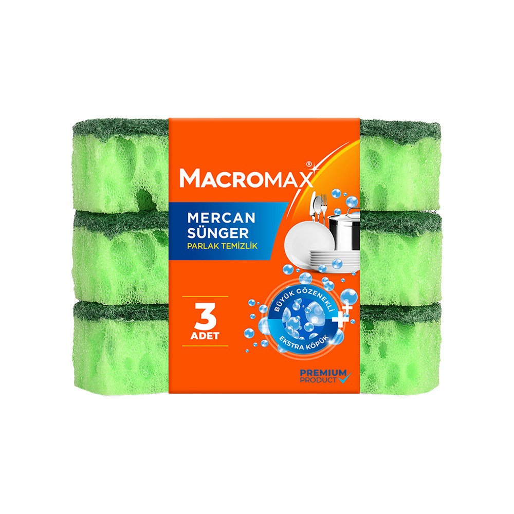 Macromax Mercan 3 Lü Sünger