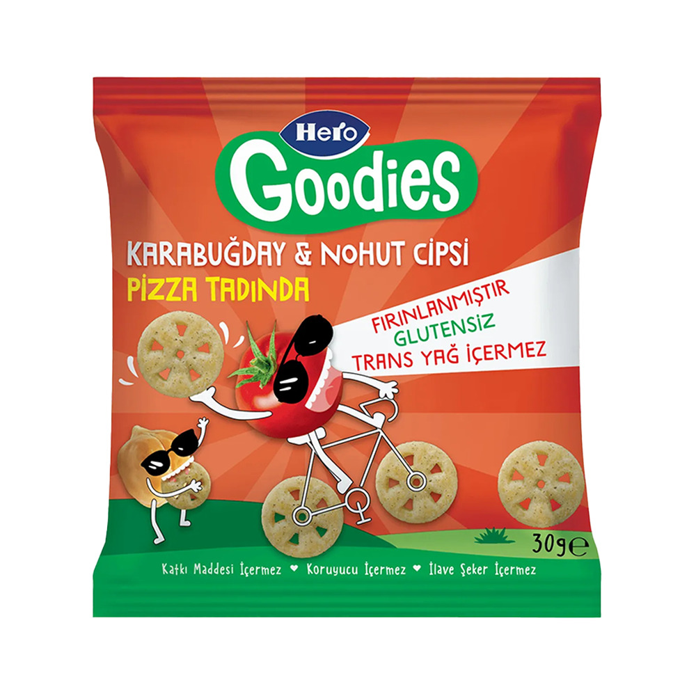 Hero Goodies Pizza Tadında Karabuğday & Nohut Cipsi 30 Gr