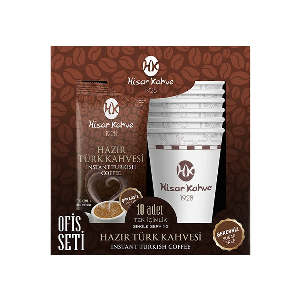 Hisar Hazır Türk Kahvesi Ofis Seti Şekersiz 7gr*10 