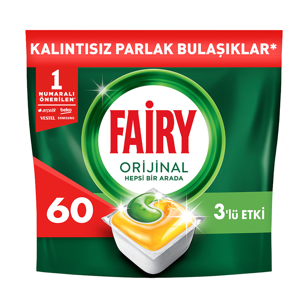 Fairy Hepsi Bir Arada 60’Lı Limonlu Bulaşık Makinesi Deterjanı