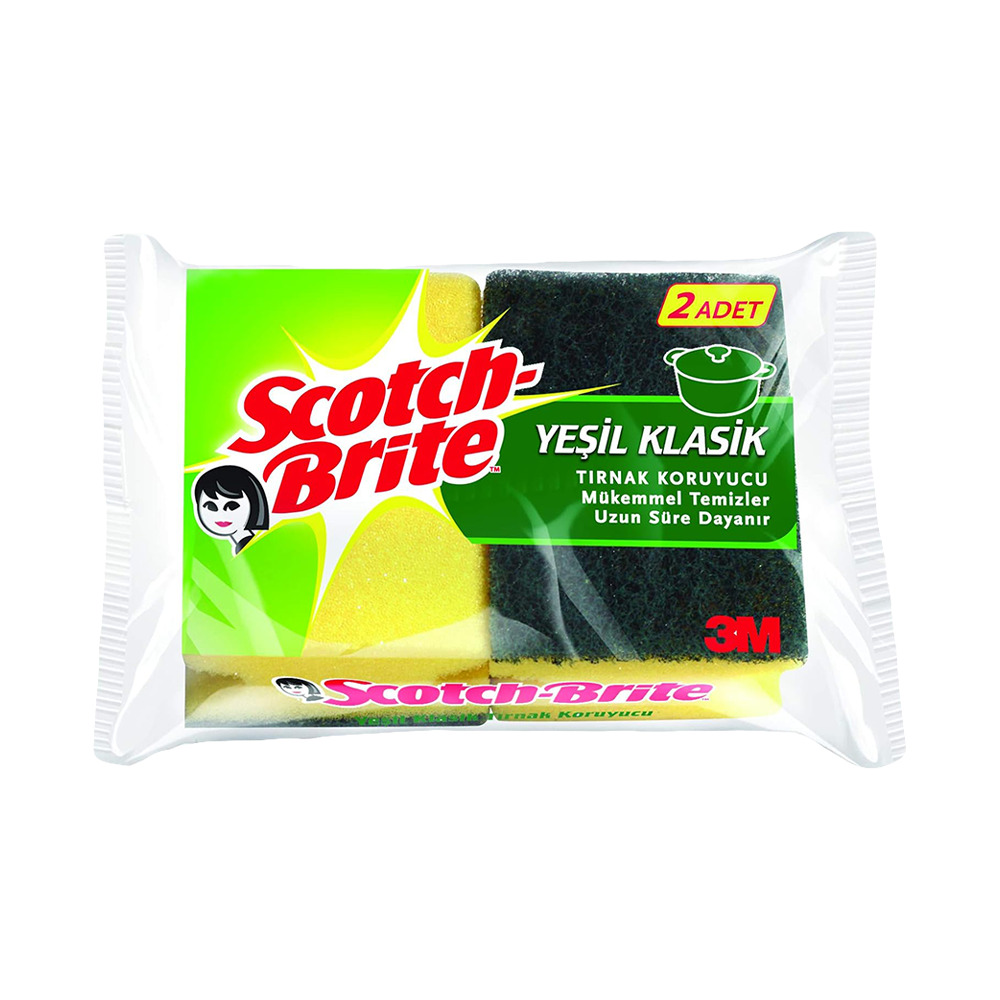 Scotch Brite Yeşil Klasik Sünger 2’li 
