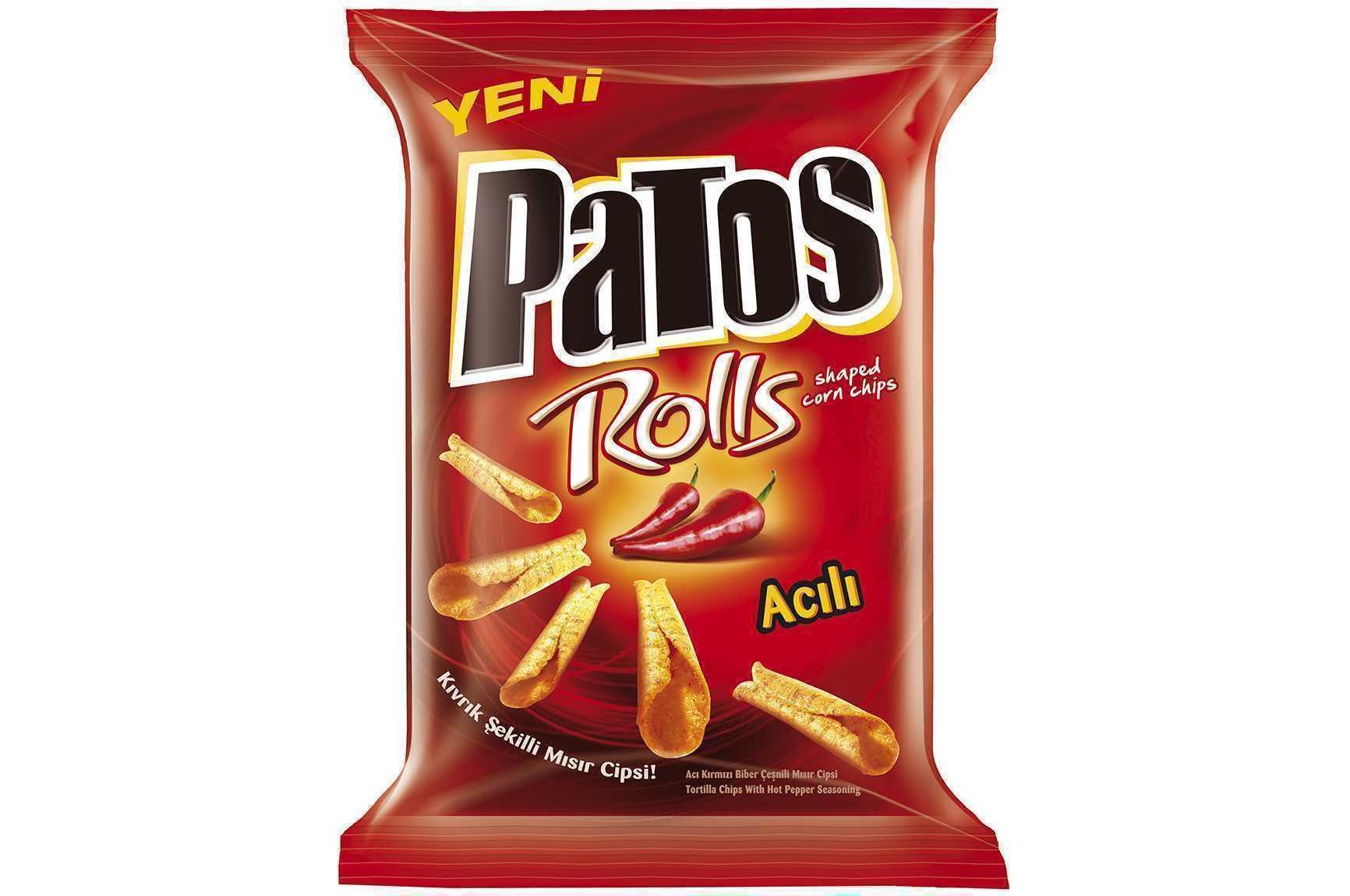 Patos Rolls Kıvrık Şekilli Acılı Mısır Cipsi 109 Gr .