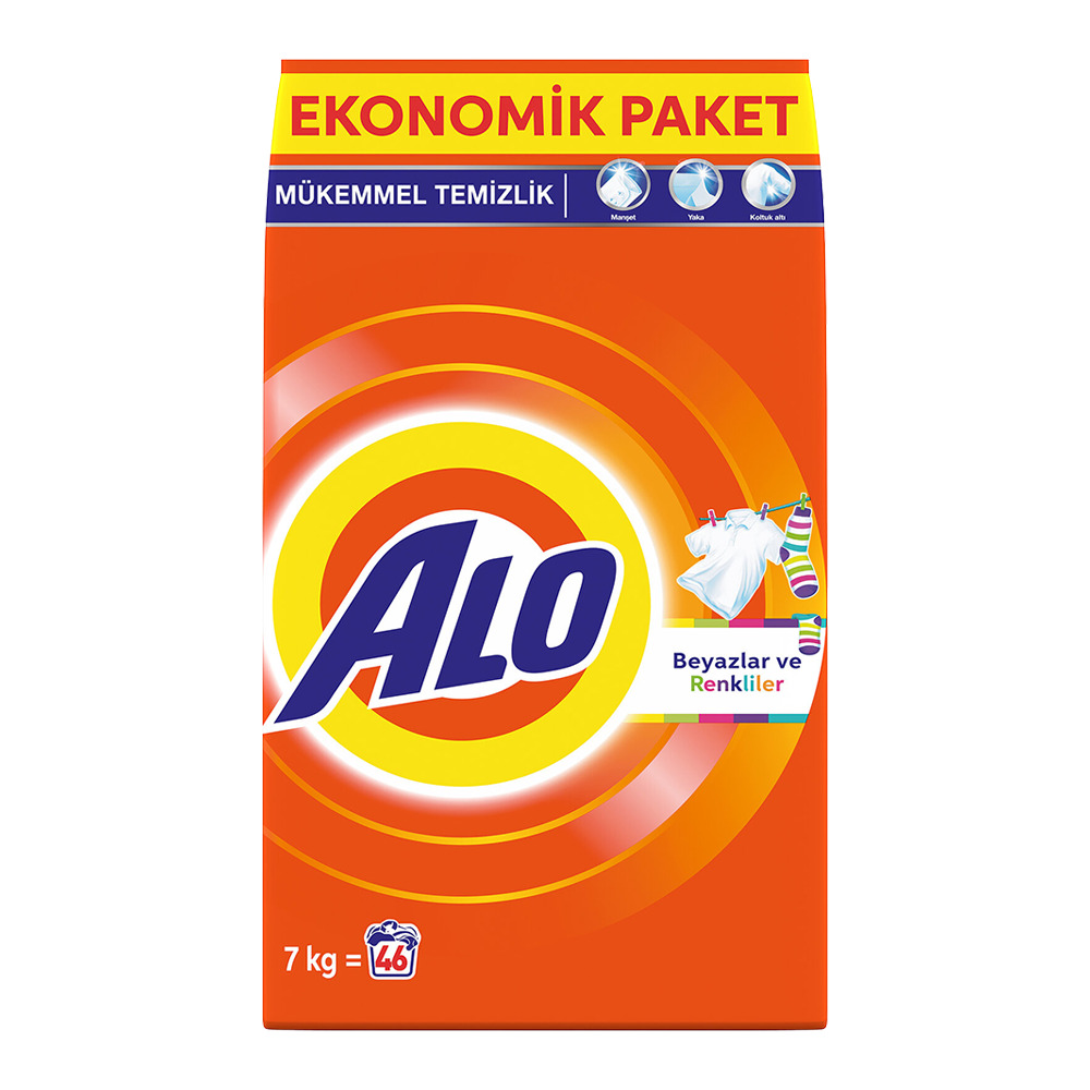 Alo Toz Deterjan  Beyaz Ve Renkliler Aqua Pudra Etkili 7Kg