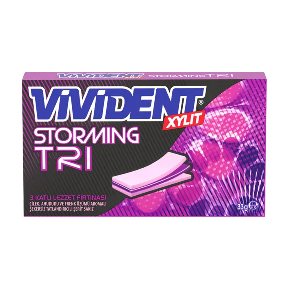 Vivident Storming Sakız 33Gr Frenk Üzümü 33 Gr